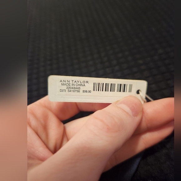 Ann Taylor Blue Layered Ribbon Jewel Necklace Black Silver Gold Womens NEW - Picture 2 of 3